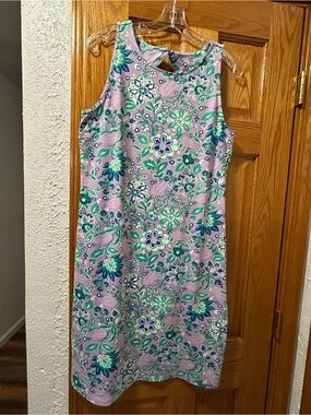 Talbots Effortless Lavender Floral Dress with Back Cutout